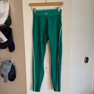 ALO YogaTeal Leggings with White Accents